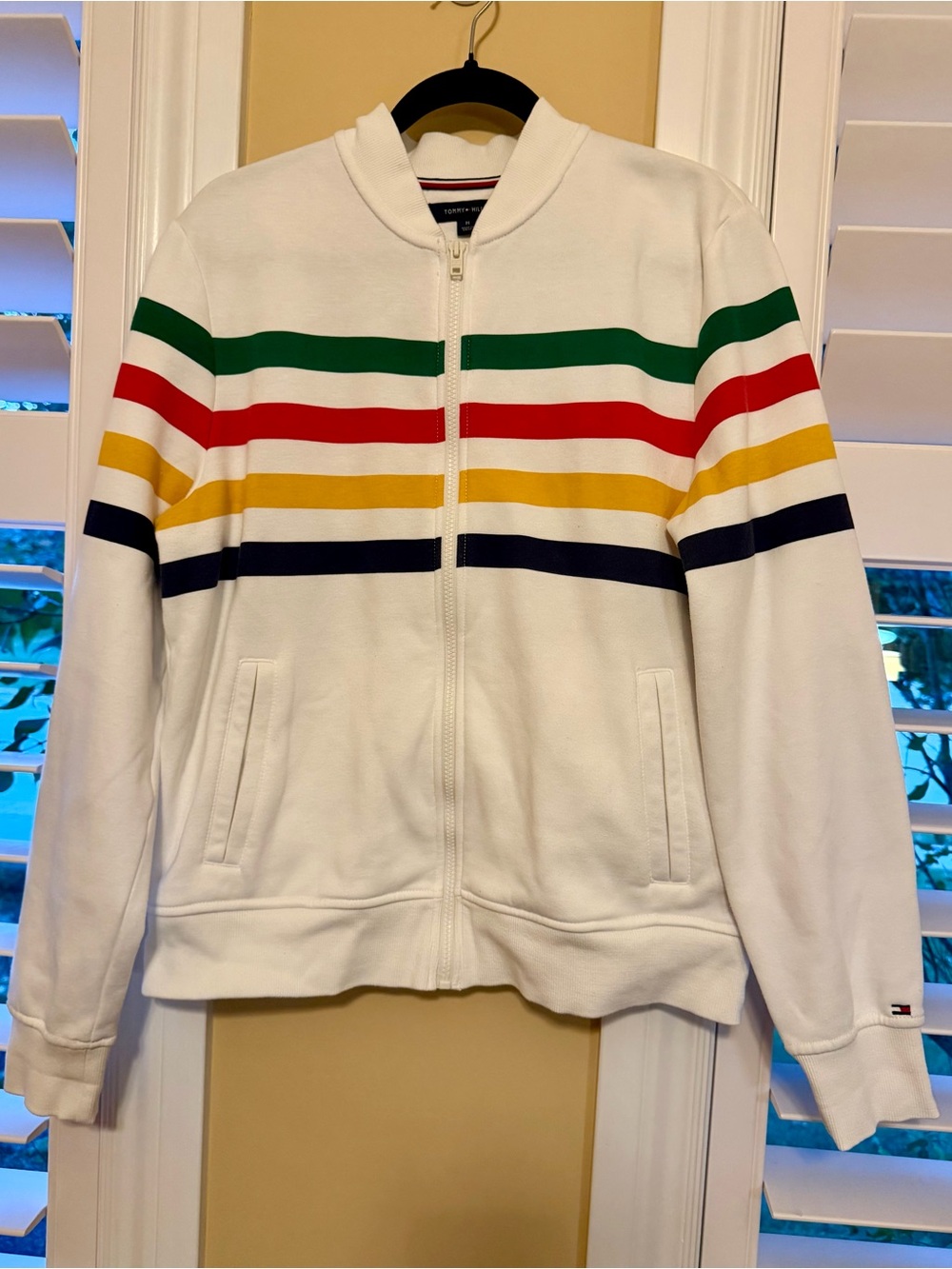 HBC x Tommy Hilfiger Men's Med Bomber Style Full Zip Fleece Jacket